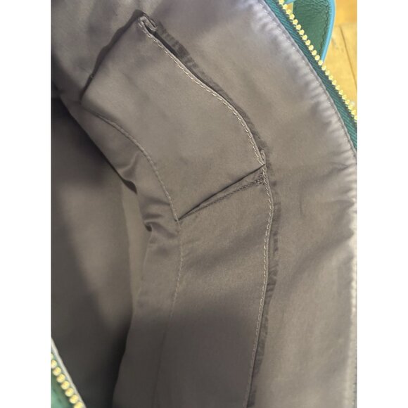 Fossil MIMI Shopper Tote Green Pebbled Leather Shoulder Bag Side Pockets Travel - Picture 3 of 9